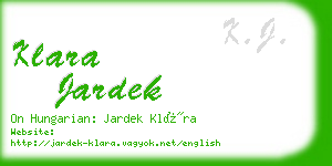 klara jardek business card